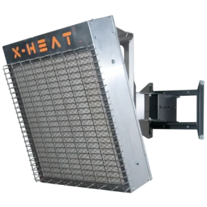 a wall mounted heater that is on a transparent background. The heater is not on.